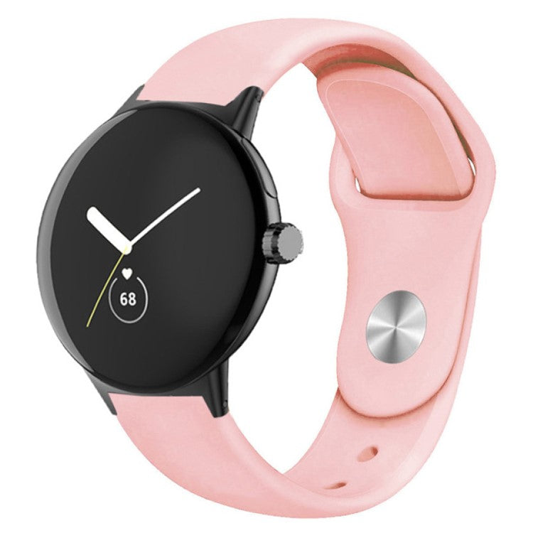 For Google Pixel Watch 2 / Pixel Watch Silicone Sport Watch Band Quick Release Breathable Strap Wristband - Pink
