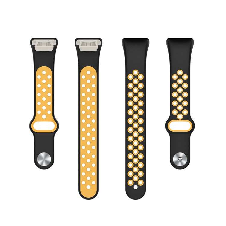 For Huawei Band 6 / Honor Band 6 Dual Color Silicone Watch Band Adjustable Wrist Strap Replacement - Black / Yellow