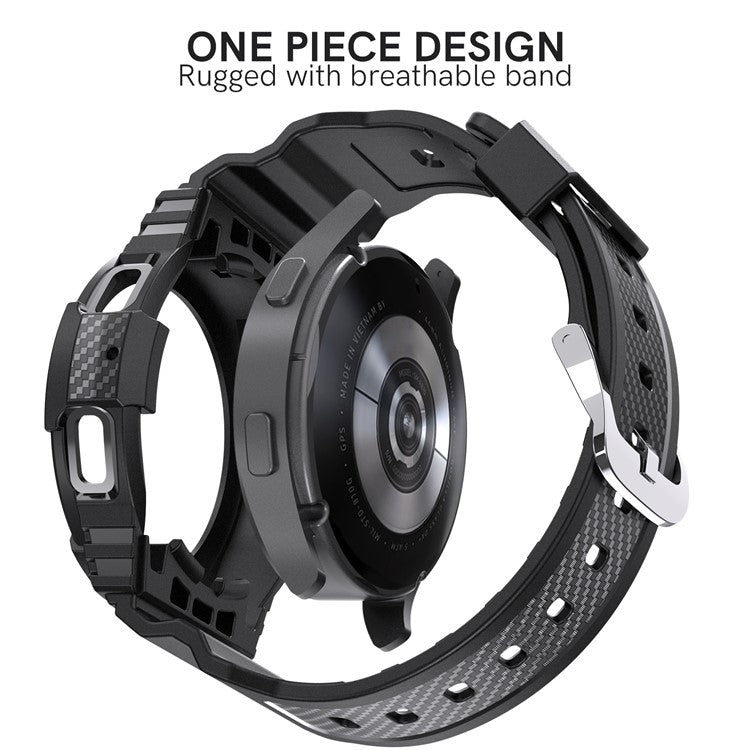 AHASTYLE WG67 Rugged Sport Case with Band Compatible with Samsung Galaxy Watch4 44mm , Soft TPU Watch Band Wrist Strap Bumper Cover - Beige