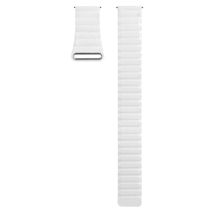 For Huami Amazfit GTS 4 / GTS 4 Mini / GTS 3 Armband 20mm Magnetic Genuine Leather Watch Strap - White