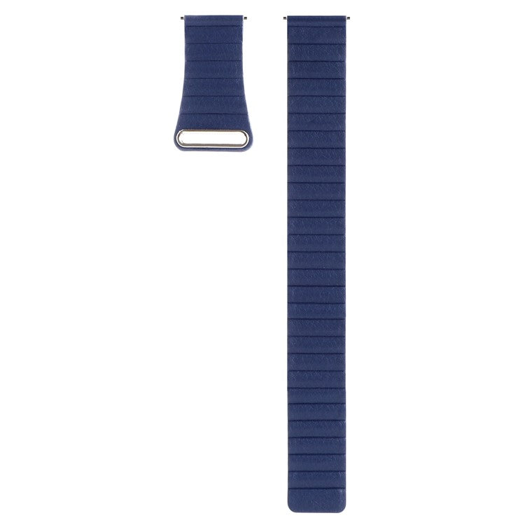 For Huami Amazfit GTS 4 / GTS 4 Mini / GTS 3 Armband 20mm Magnetic Genuine Leather Watch Strap - Midnight Blue