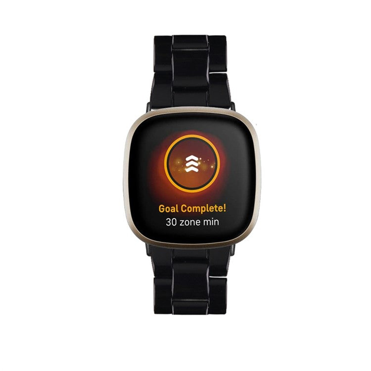 Resin Band for Fitbit Versa 4 / Sense 2 , 20mm Lightweight Watch Strap Bracelet with Stainless Steel Buckle - Black