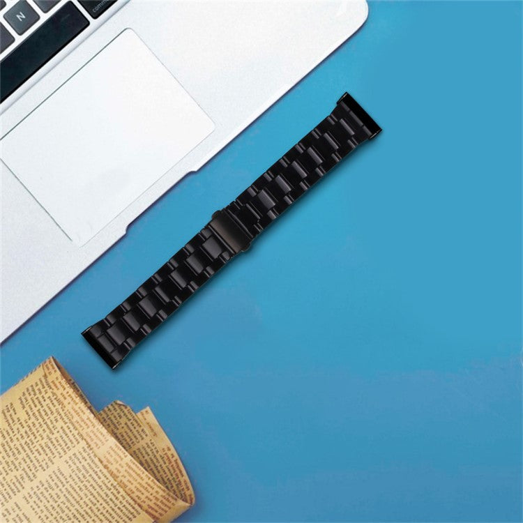 Resin Band for Fitbit Versa 4 / Sense 2 , 20mm Lightweight Watch Strap Bracelet with Stainless Steel Buckle - Black