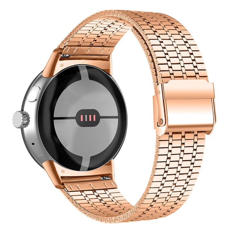 Metal Watch Strap for Google Pixel Watch 2 / Pixel Watch Dual Buckle Design Watch Band - Rose Gold