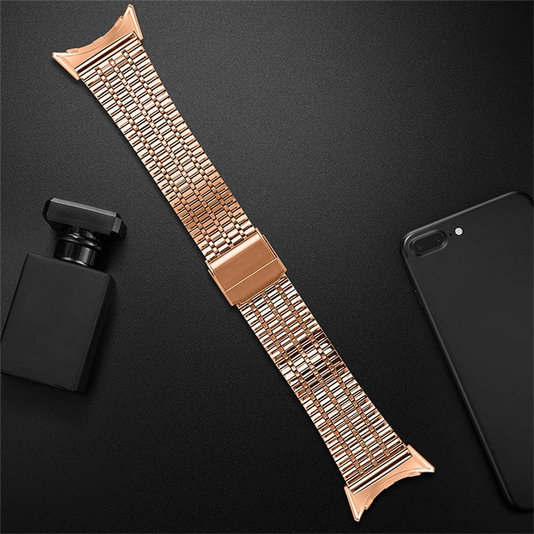 Metal Watch Strap for Google Pixel Watch 2 / Pixel Watch Dual Buckle Design Watch Band - Rose Gold