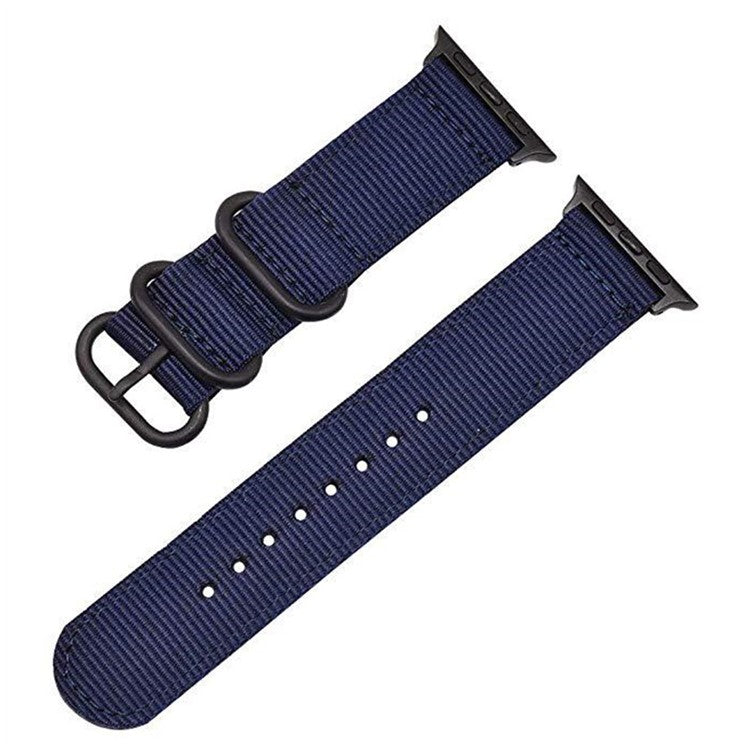 Nylon Watch Band for Apple Watch Series 10 46mm / Ultra 2 Ultra 49mm / Series 9 8 7 45mm / 6 5 4 SE (2023) SE (2022) SE 44mm / 3 2 1 42mm Three Loops Sport Breathable Strap - Blue