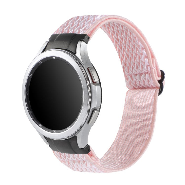 Stretchy Nylon Watch Band for Samsung Galaxy Watch6 40mm 44mm / Watch6 Classic 43mm 47mm / Watch 5 40mm 44mm / 5 Pro 45mm / Watch4 40mm 44mm , Solo Loop Wristband Strap - Pink