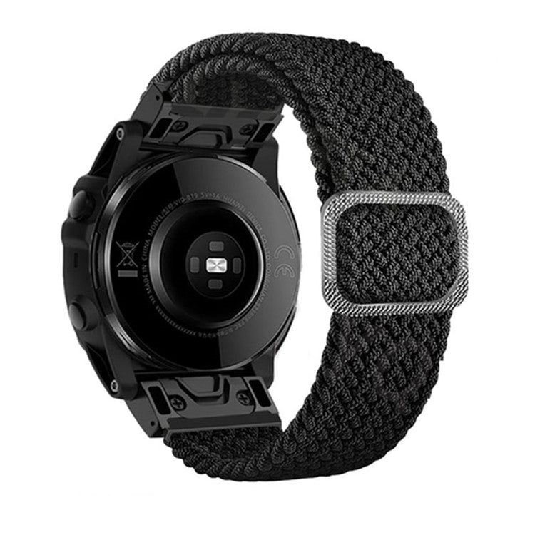 For Garmin Fenix 7 / Epix / Instinct 2 / Approach S62 / Fenix 5 Nylon Strap 22mm Smart Watch Band with Buckle - Black
