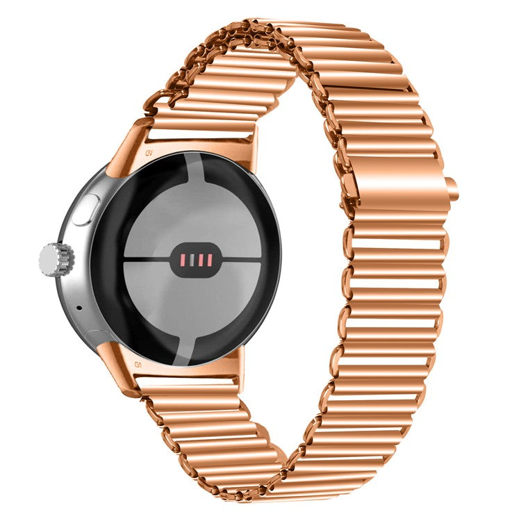 Replacement Strap for Google Pixel Watch 2 / Pixel Watch Band Stainless Steel Hollow Breathable Watchband - Rose Gold