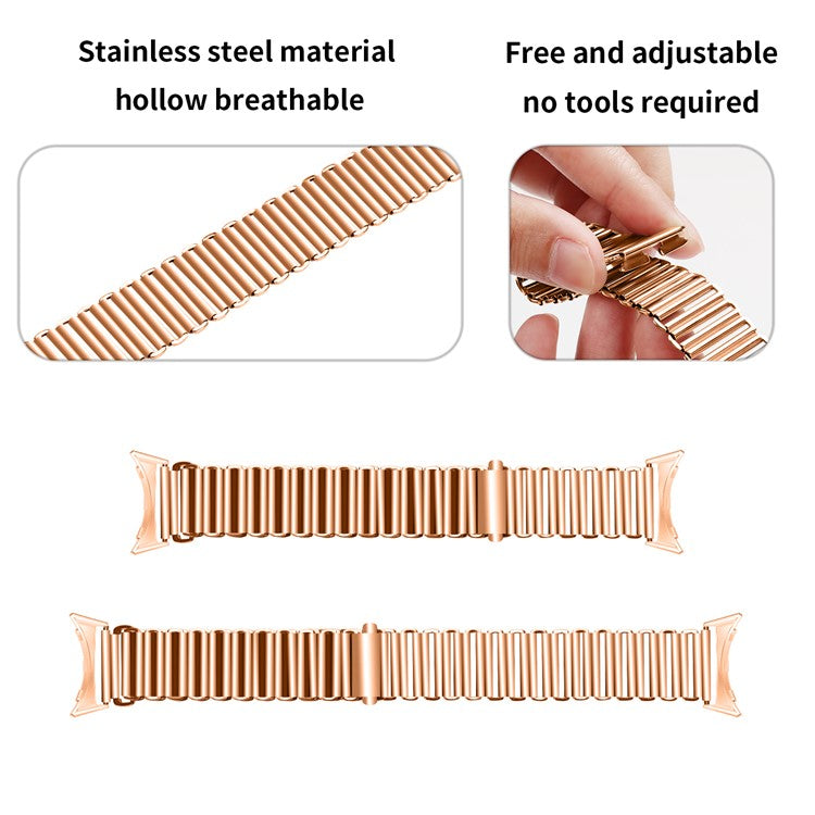 Replacement Strap for Google Pixel Watch 2 / Pixel Watch Band Stainless Steel Hollow Breathable Watchband - Rose Gold