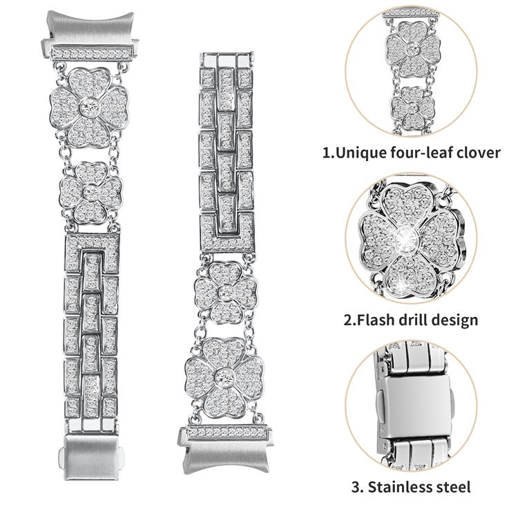 For Samsung Galaxy Watch6 40mm 44mm / Watch6 Classic 43mm 47mm / Watch 5 40mm 44mm / 5 Pro 45mm Watch Band with Connector - Silver