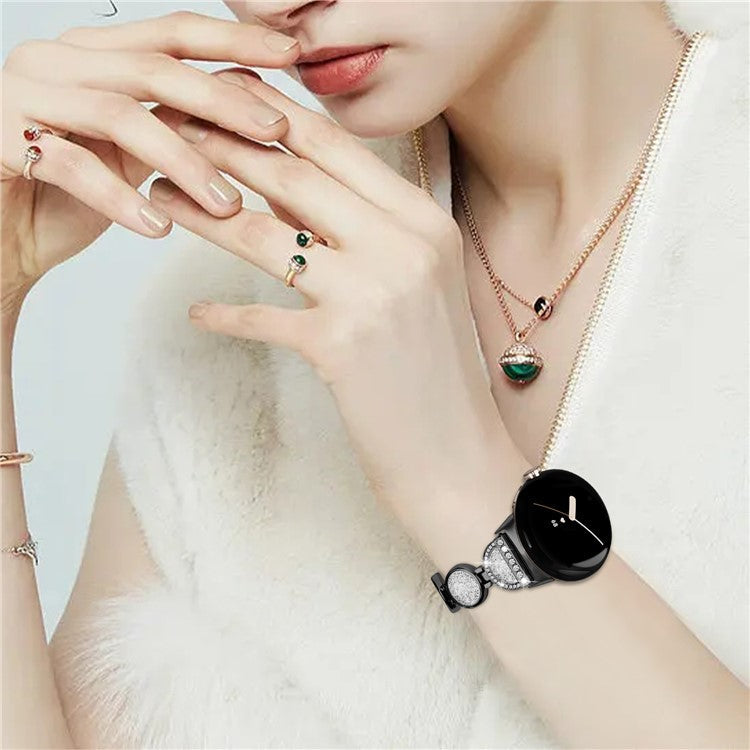 Quicksand Watch Band for Google Pixel Watch 2 / Pixel Watch Rhinestone Decorated Watch Strap - Black
