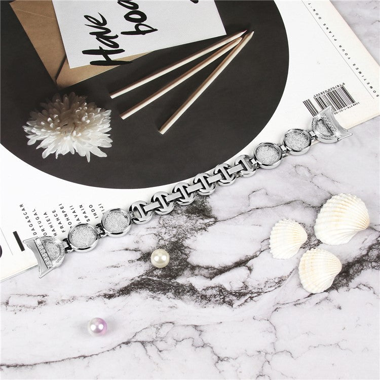 Quicksand Watch Band for Google Pixel Watch 2 / Pixel Watch Rhinestone Decorated Watch Strap - Silver