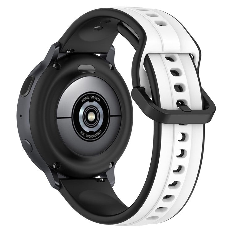 For Samsung Galaxy Watch3 41mm 45mm / Huawei Watch 3 Soft Silicone Watch Band 22mm Dual Color Watch Strap Replacement - White / Black