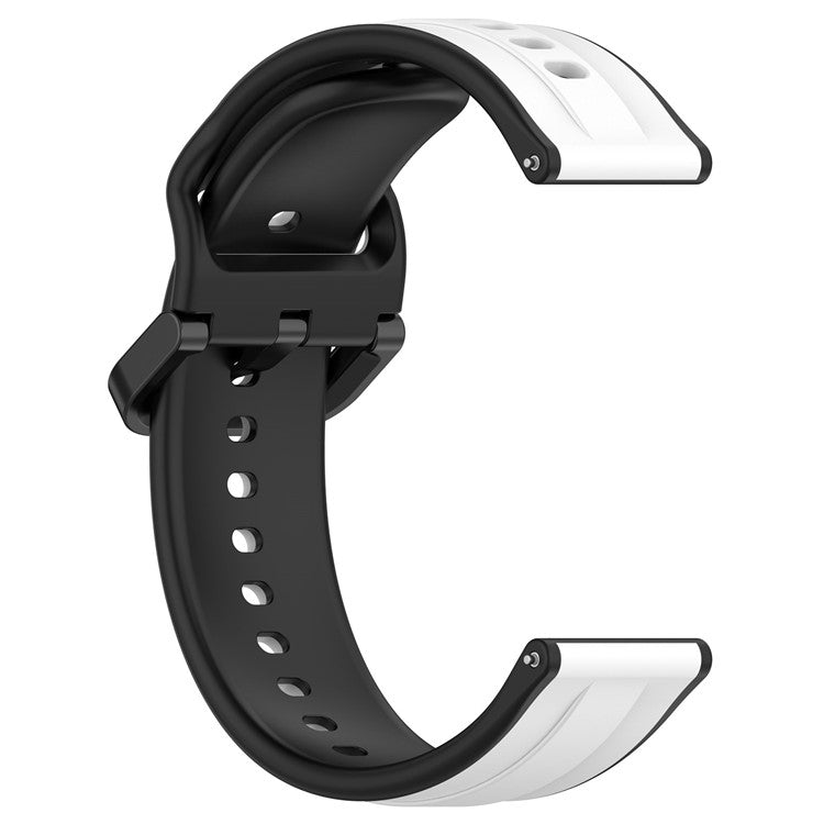 For Samsung Galaxy Watch3 41mm 45mm / Huawei Watch 3 Soft Silicone Watch Band 22mm Dual Color Watch Strap Replacement - White / Black