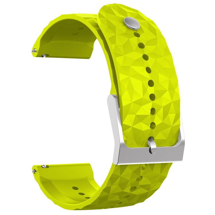 For Suunto 9 / 9 Baro Rhombus Pattern Watch Band 24mm Soft Silicone Replacement Strap - Grass Green