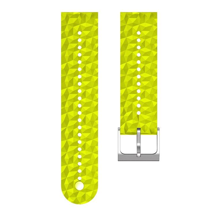 For Suunto 9 / 9 Baro Rhombus Pattern Watch Band 24mm Soft Silicone Replacement Strap - Grass Green