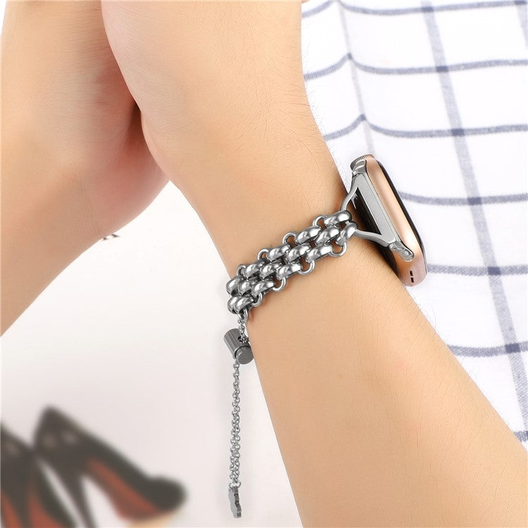 For Apple Watch Series 10 46mm / Ultra 2 Ultra 49mm / Series 9 8 7 45mm / 6 5 4 SE (2023) SE (2022) SE 44mm / 3 2 1 42mm Bracelet Metal Watch Strap - Silver