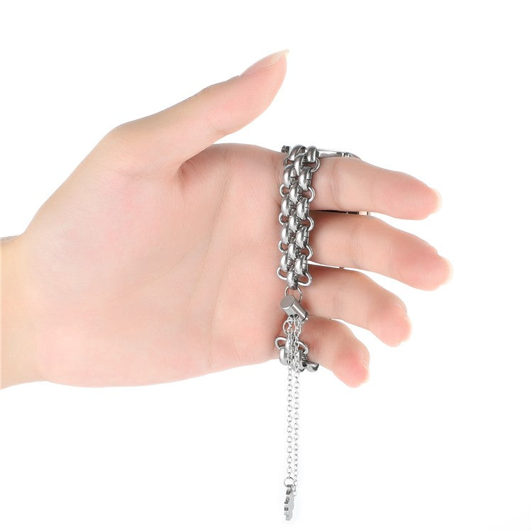 For Apple Watch Series 10 46mm / Ultra 2 Ultra 49mm / Series 9 8 7 45mm / 6 5 4 SE (2023) SE (2022) SE 44mm / 3 2 1 42mm Bracelet Metal Watch Strap - Silver