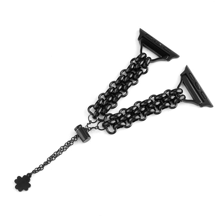 For Apple Watch Series 10 46mm / Ultra 2 Ultra 49mm / Series 9 8 7 45mm / 6 5 4 SE (2023) SE (2022) SE 44mm / 3 2 1 42mm Bracelet Metal Watch Strap - Black