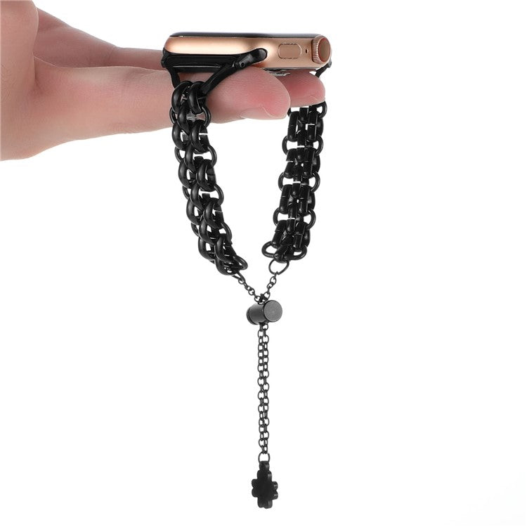 For Apple Watch Series 10 46mm / Ultra 2 Ultra 49mm / Series 9 8 7 45mm / 6 5 4 SE (2023) SE (2022) SE 44mm / 3 2 1 42mm Bracelet Metal Watch Strap - Black