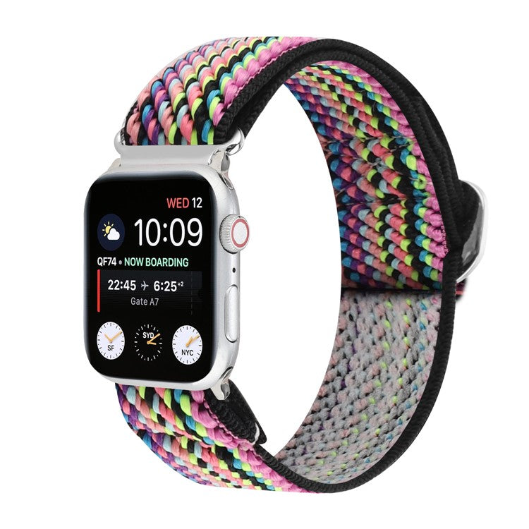 For Apple Watch Series 10 46mm / Ultra 2 Ultra 49mm / Series 9 8 7 45mm / 6 5 4 SE (2023) SE (2022) SE 44mm / 3 2 1 42mm Watch Strap Elastic Nylon Band - Style V