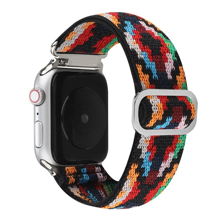 Watch Strap for Apple Watch Series 10 42mm / 9 8 7 41mm / SE (2023) SE (2022) SE 6 5 4 40mm / 3 2 1 38mm Elastic Nylon Braided Watch Band - Style E