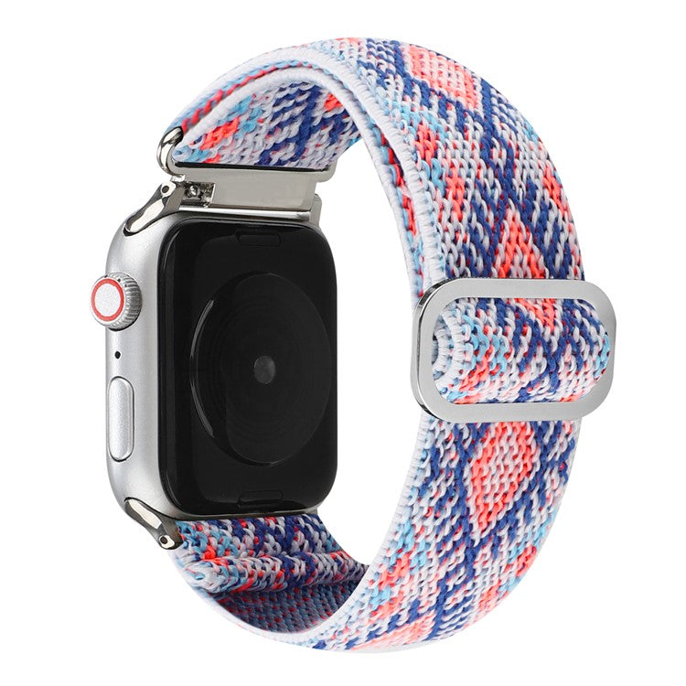 Watch Strap for Apple Watch Series 10 42mm / 9 8 7 41mm / SE (2023) SE (2022) SE 6 5 4 40mm / 3 2 1 38mm Elastic Nylon Braided Watch Band - Style G