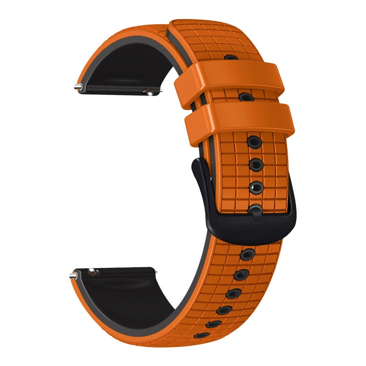 For Huami Amazfit GTS4 Mini / GTS3 / GTS2 2E Watch Strap 20mm Grids Texture Silicone Watch Band - Orange / Black