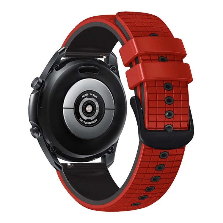 For Huami Amazfit GTS4 Mini / GTS3 / GTS2 2E Watch Strap 20mm Grids Texture Silicone Watch Band - Red / Black