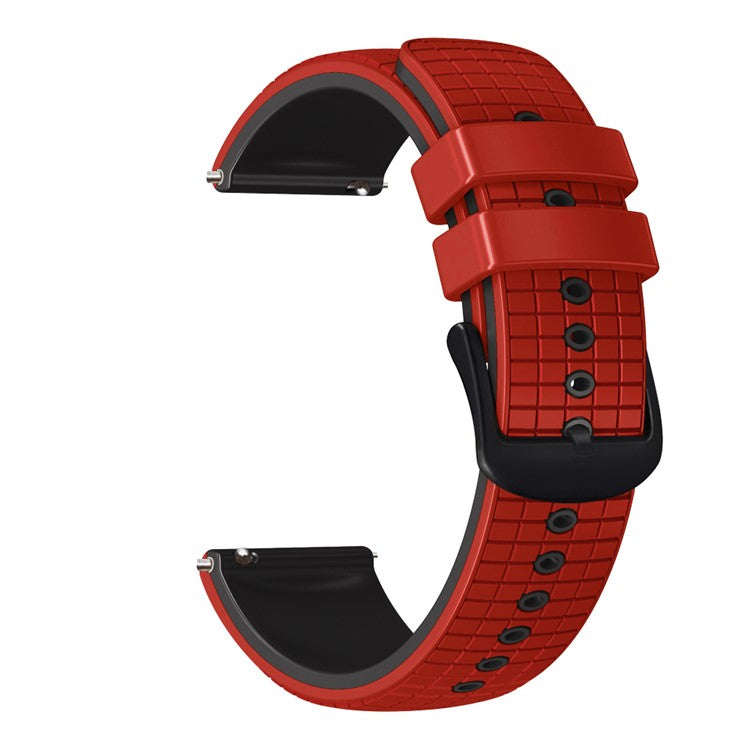 For Huami Amazfit GTS4 Mini / GTS3 / GTS2 2E Watch Strap 20mm Grids Texture Silicone Watch Band - Red / Black