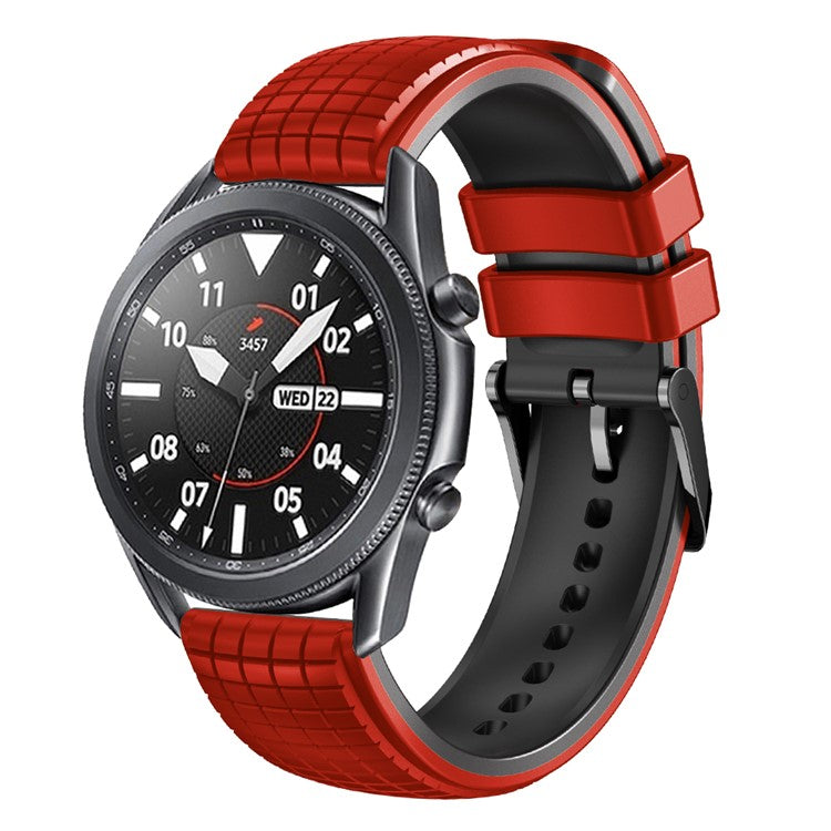 For Huami Amazfit GTS4 Mini / GTS3 / GTS2 2E Watch Strap 20mm Grids Texture Silicone Watch Band - Red / Black