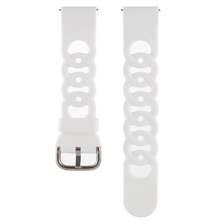 For Huami Amazfit GTS4 Mini / GTS3 / GTS 2e / GTS 2 mini Silicone Watch Strap 20mm Donut Hollow Watch Band - White