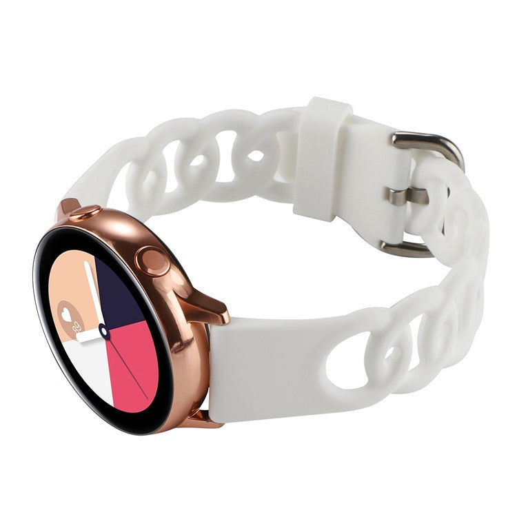 For Huami Amazfit GTS4 Mini / GTS3 / GTS 2e / GTS 2 mini Silicone Watch Strap 20mm Donut Hollow Watch Band - White