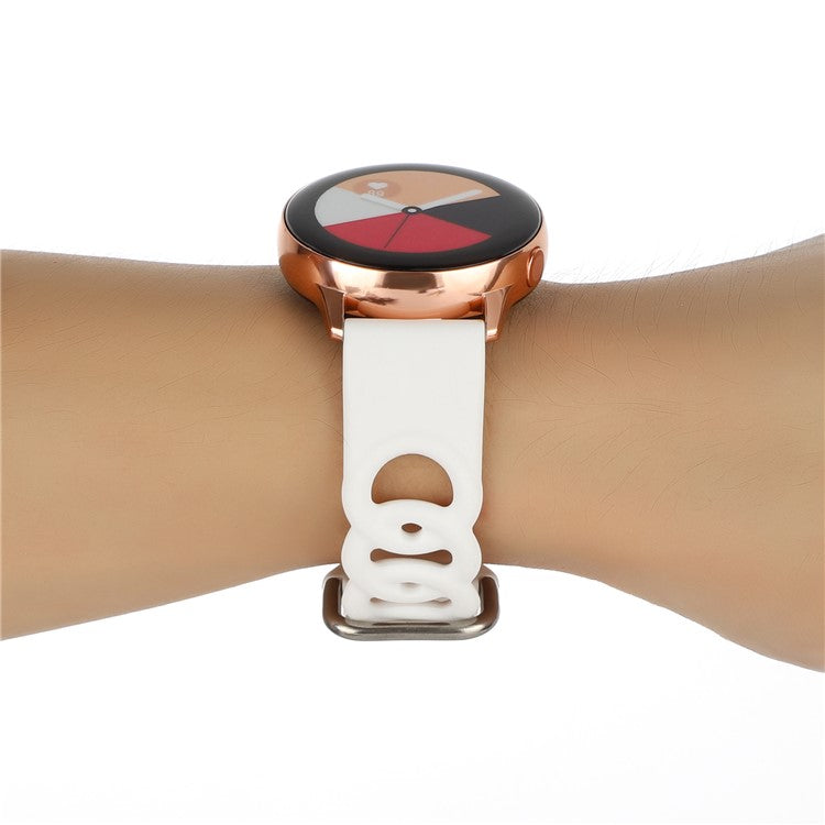 For Huami Amazfit GTS4 Mini / GTS3 / GTS 2e / GTS 2 mini Silicone Watch Strap 20mm Donut Hollow Watch Band - White
