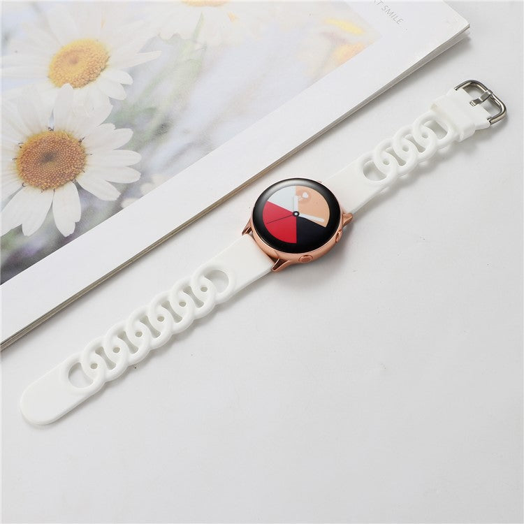 For Huami Amazfit GTS4 Mini / GTS3 / GTS 2e / GTS 2 mini Silicone Watch Strap 20mm Donut Hollow Watch Band - White