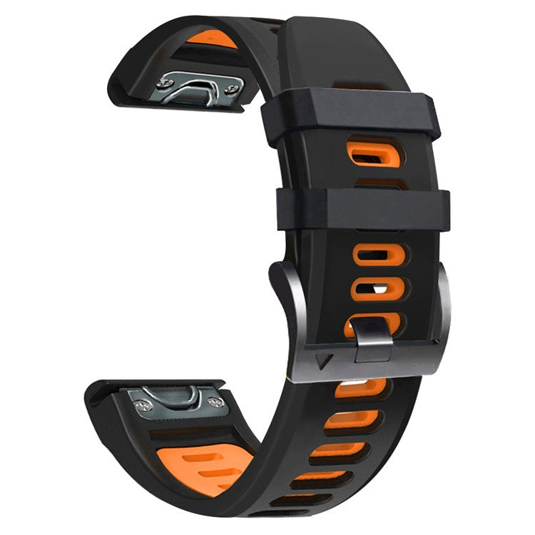 For Huami Amazfit Falcon / Coros Vertix Silicone Watchband Quick Release Watch Strap - Black / Orange