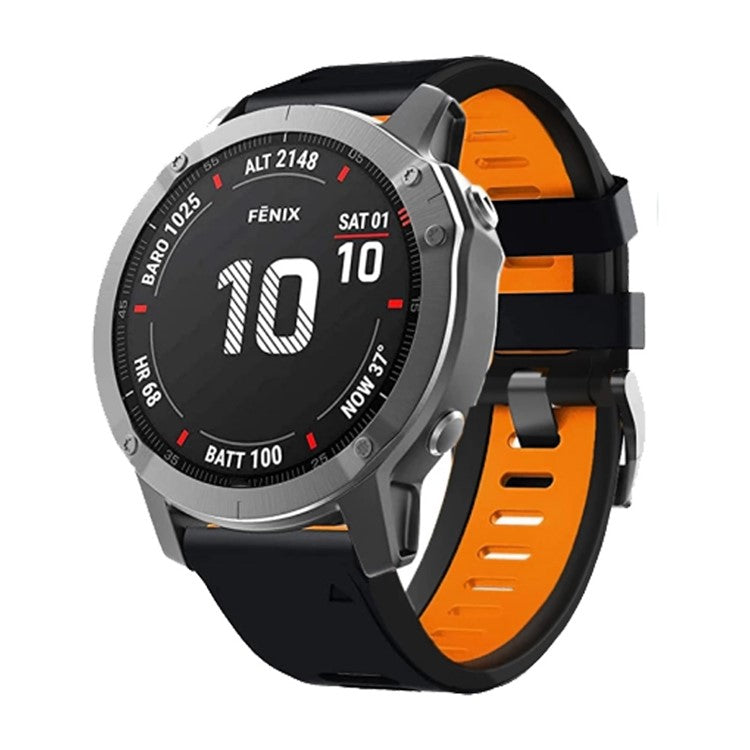 For Huami Amazfit Falcon / Coros Vertix Silicone Watchband Quick Release Watch Strap - Black / Orange