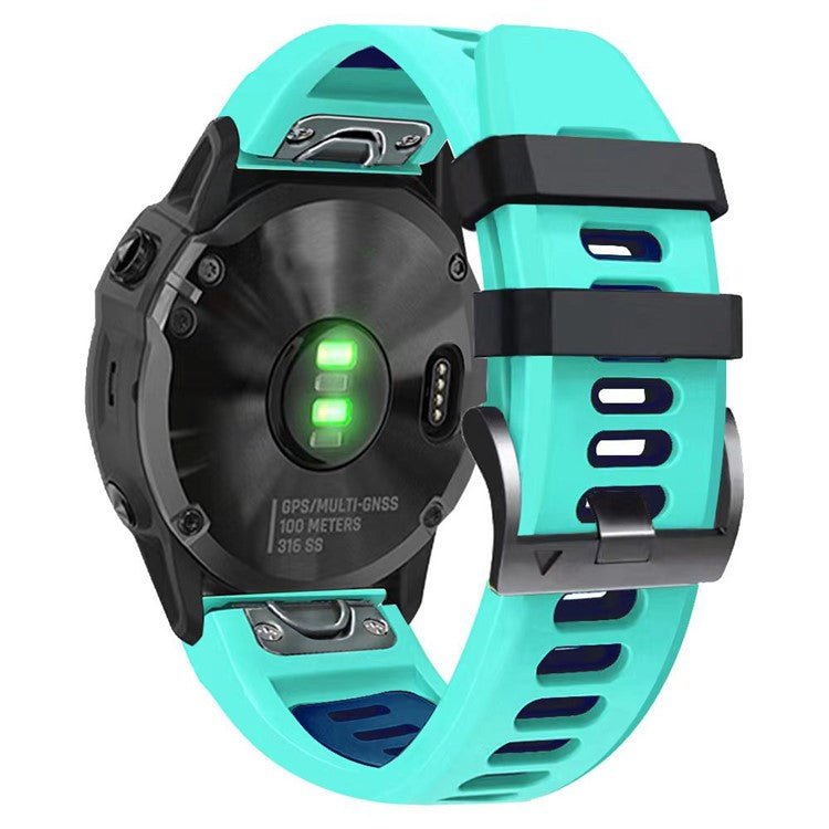For Huami Amazfit Falcon / Coros Vertix Silicone Watchband Quick Release Watch Strap - Mint Green / Blue