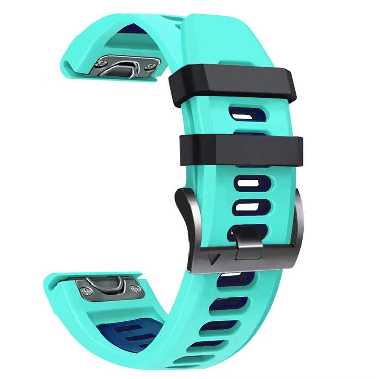 For Huami Amazfit Falcon / Coros Vertix Silicone Watchband Quick Release Watch Strap - Mint Green / Blue
