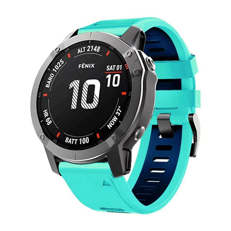 For Huami Amazfit Falcon / Coros Vertix Silicone Watchband Quick Release Watch Strap - Mint Green / Blue