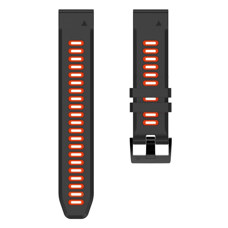 For Huami Amazfit Falcon / Coros Vertix Silicone Watchband Quick Release Watch Strap - Black / Red