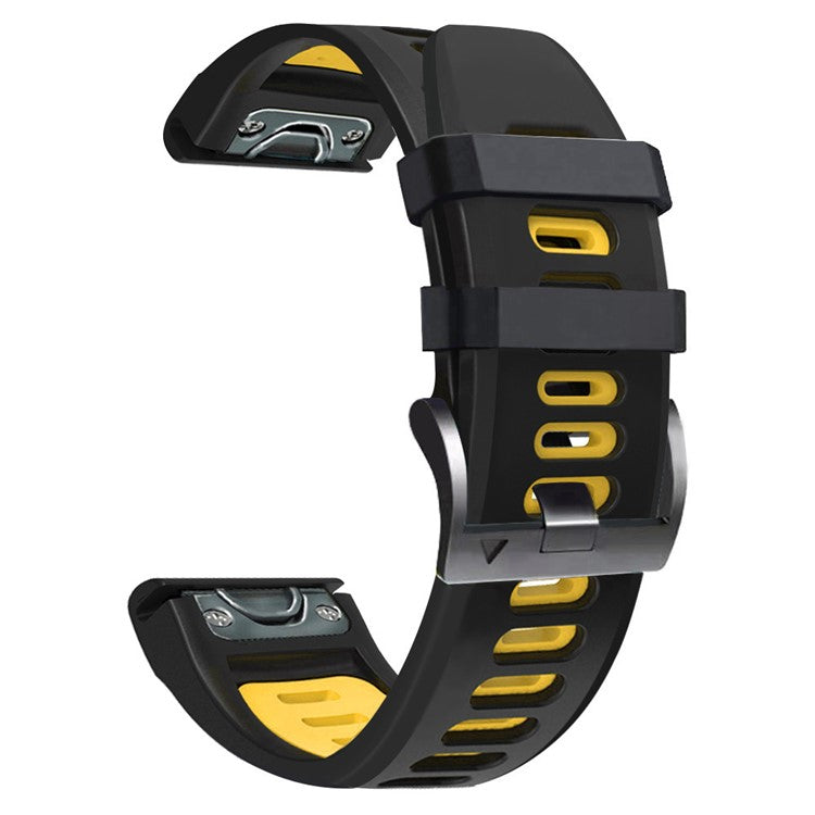 For Huami Amazfit Falcon / Coros Vertix Silicone Watchband Quick Release Watch Strap - Black / Yellow