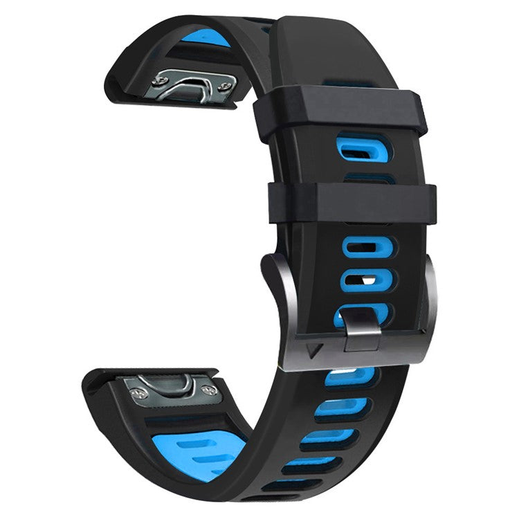 For Huami Amazfit Falcon / Coros Vertix Silicone Watchband Quick Release Watch Strap - Black / Blue