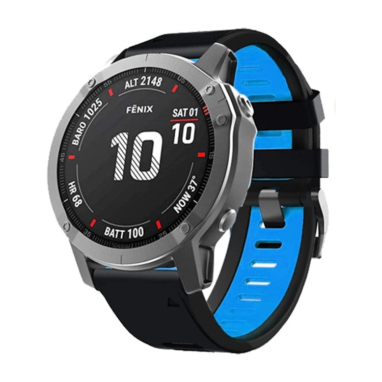 For Huami Amazfit Falcon / Coros Vertix Silicone Watchband Quick Release Watch Strap - Black / Blue