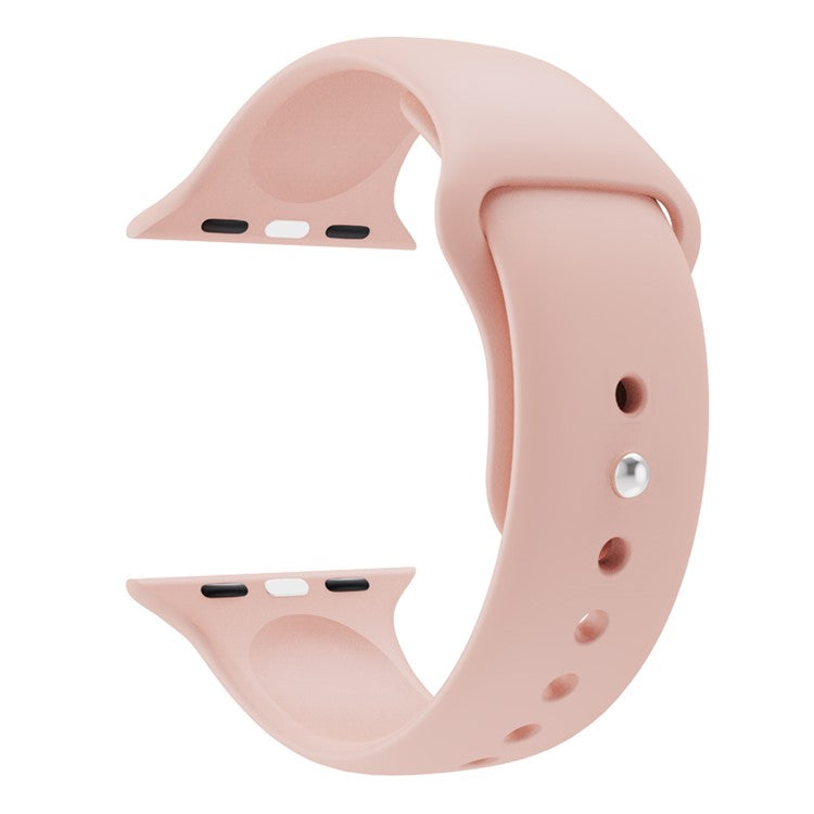For Apple Watch Series 10 46mm / Ultra 2 Ultra 49mm / Series 9 8 7 45mm / 6 5 4 SE (2023) SE (2022) SE 44mm / 3 2 1 42mm Silicone Wrist Band Replacement Watch Strap (Standard Size) - Pink