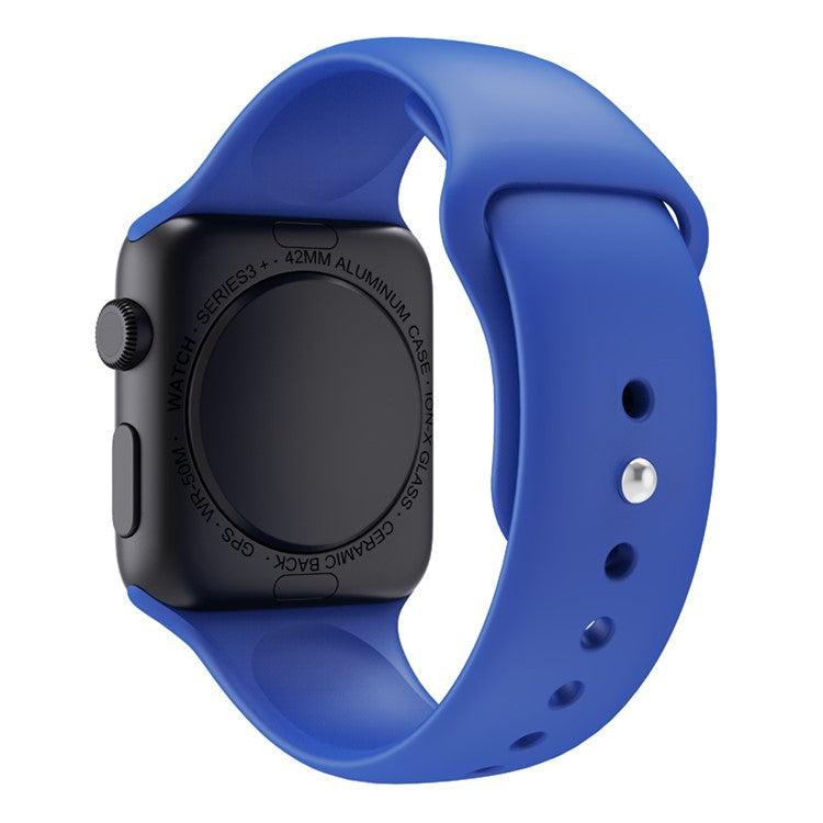 Watch Strap for Apple Watch Series 10 42mm / 9 8 7 41mm / SE (2023) SE (2022) SE 6 5 4 40mm / 3 2 1 38mm Silicone Watchband (Lengthen Size) - Sea Blue