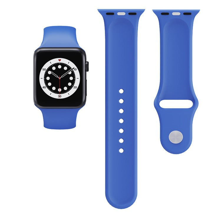 Watch Strap for Apple Watch Series 10 42mm / 9 8 7 41mm / SE (2023) SE (2022) SE 6 5 4 40mm / 3 2 1 38mm Silicone Watchband (Lengthen Size) - Sea Blue