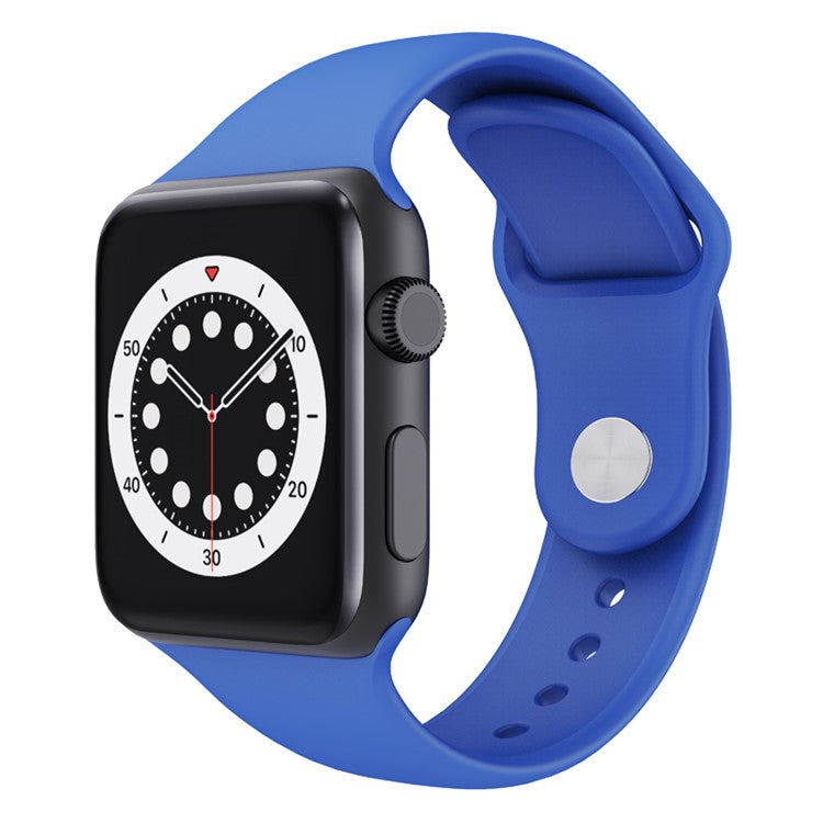 Watch Strap for Apple Watch Series 10 42mm / 9 8 7 41mm / SE (2023) SE (2022) SE 6 5 4 40mm / 3 2 1 38mm Silicone Watchband (Lengthen Size) - Sea Blue