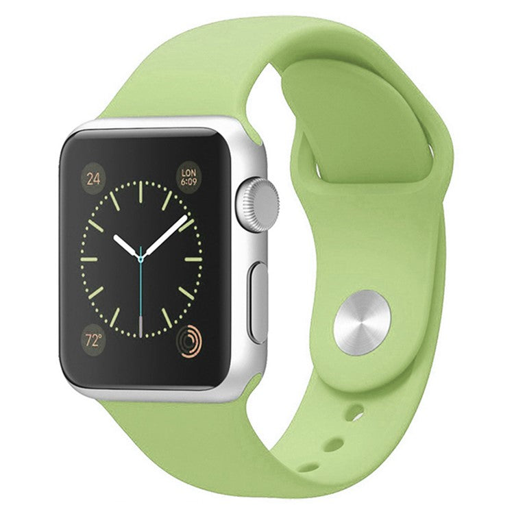Watch Strap for Apple Watch Series 10 42mm / 9 8 7 41mm / SE (2023) SE (2022) SE 6 5 4 40mm / 3 2 1 38mm Silicone Watchband (Lengthen Size) - Mint Green
